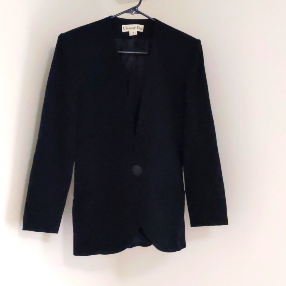 CHRISTIAN DIOR BLACK WOOL BLAZER